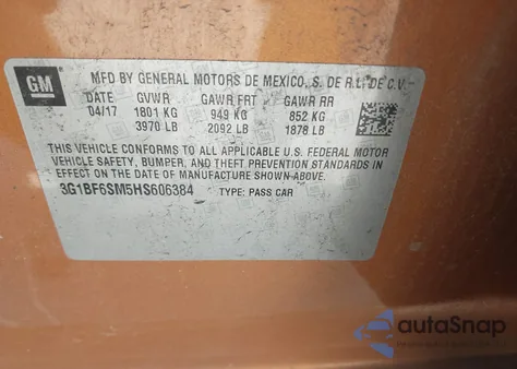 2017 Chevrolet Cruze Premier Auto from USA, damaged, VIN 3G1BF6SM5HS606384